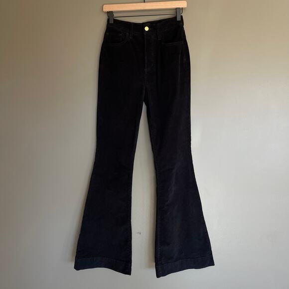 FAVORITE DAUGHTER Valentina Super High Waist Flare Corduroy Jean Meteorite Sz 25 - Picture 4 of 16